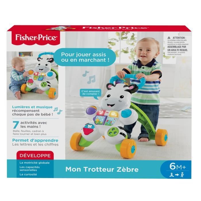 Fisher-Price - My Talking Zebra Walker - Baby Walker - 6 months and up DLD96