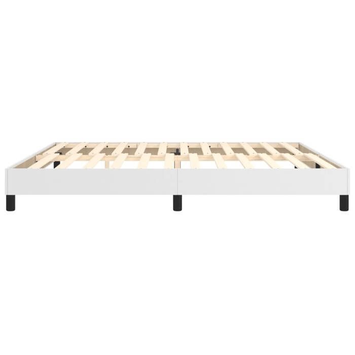 Cama de madera blanca de 200 x 200 cm - Estable y duradera - Estructura de cama de muelles blanca de 200 x 200 cm en piel sintética 001_495231