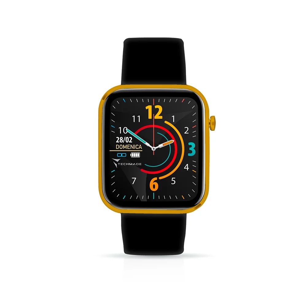 TECHMADE Techmade Hava smartwatch in zwart-goud design die je altijd bij je kunt dragen.