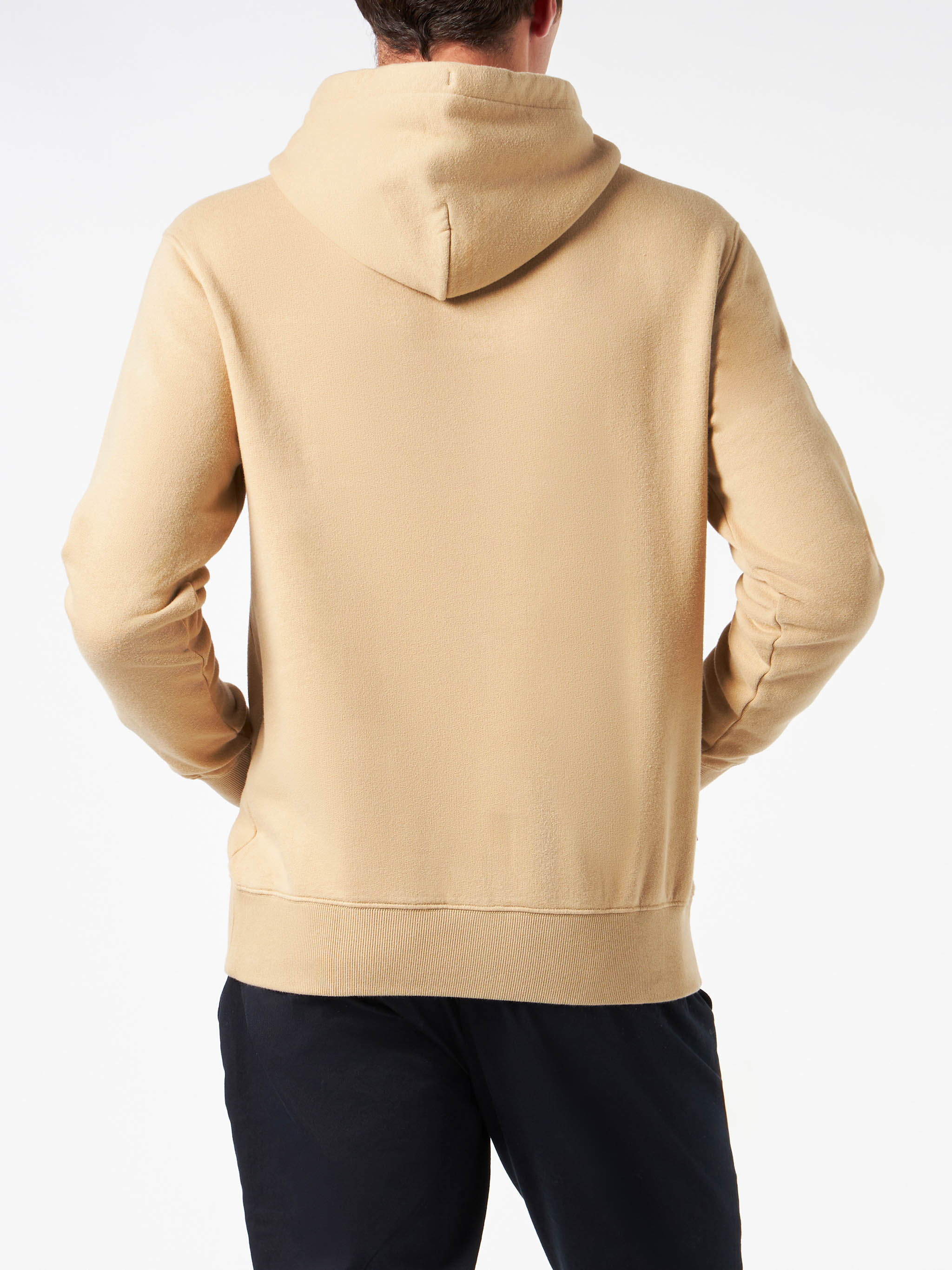 Moletom masculino bege com patch Cortina