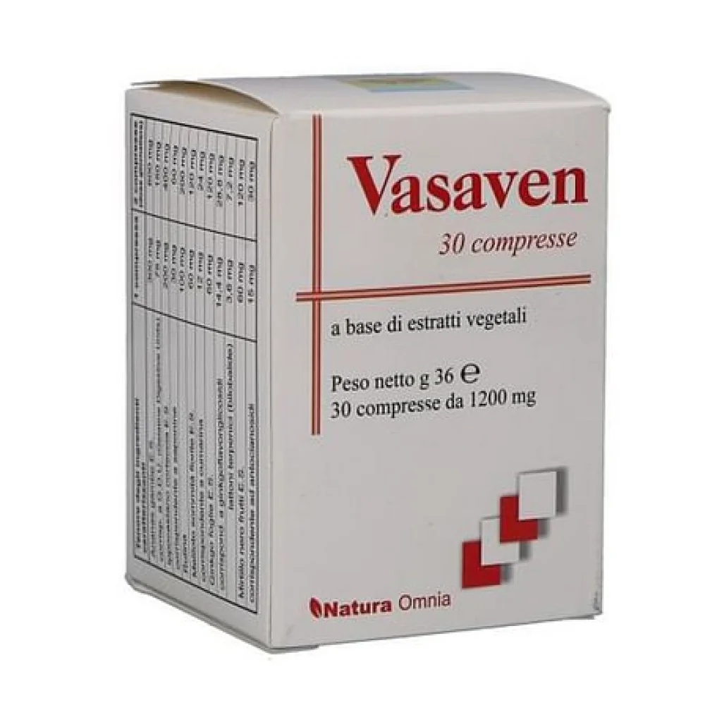 Vasaven voedingssupplement ter ondersteuning van de microcirculatie, 30 tabletten met plantenextracten.
