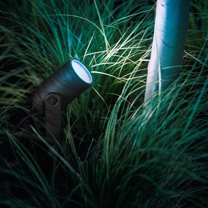 Foco de jardín - PHILIPS HUE - Lily - Luz blanca y de color - Negro - Bajo voltaje - Extensión - IP67