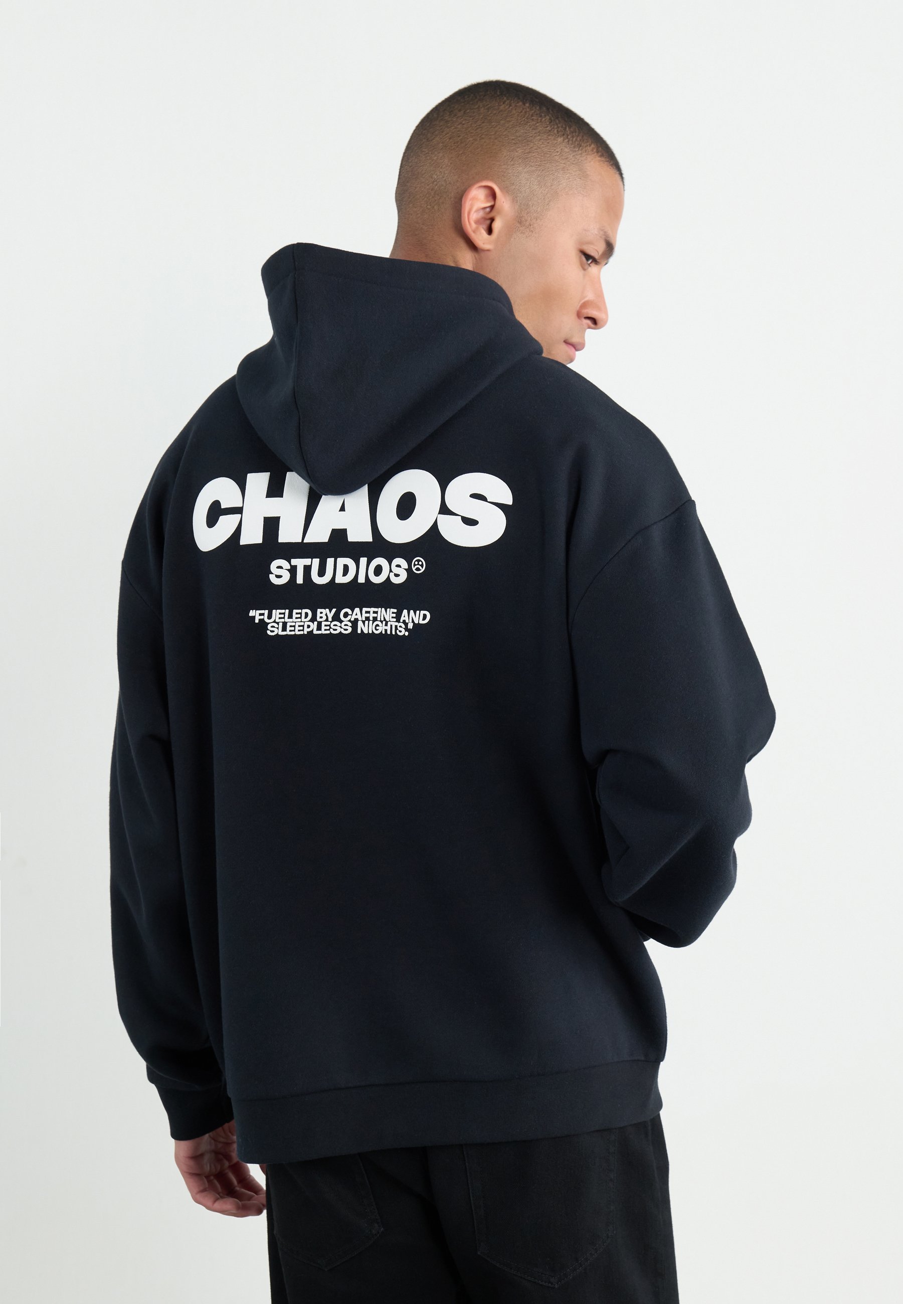 Felpa con cappuccio pesante oversize Yourturn Chaos Unisex - nera