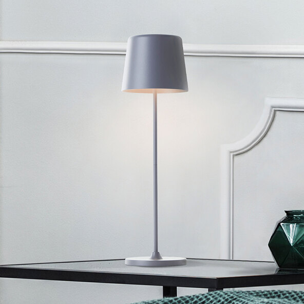 LED-Akku-Tischleuchte Kaami, grau-matt