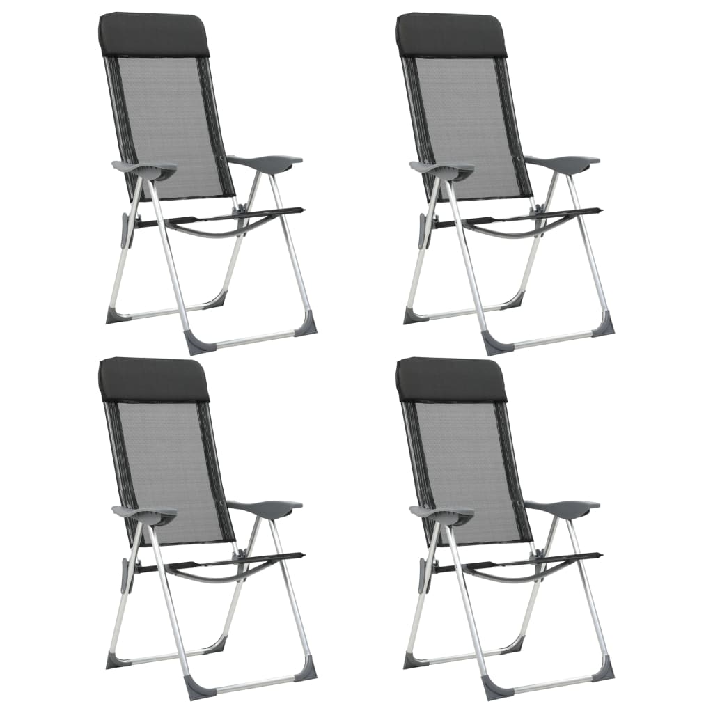 Conjunto de 4 cadeiras de jardim pretas Vidaxl