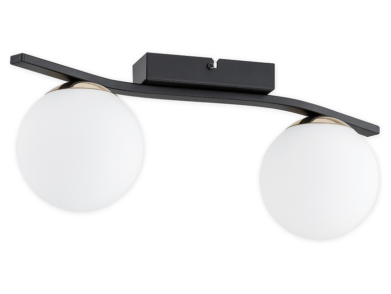 Lampa sufitowa Maya 2-punktowa stalowa czarna