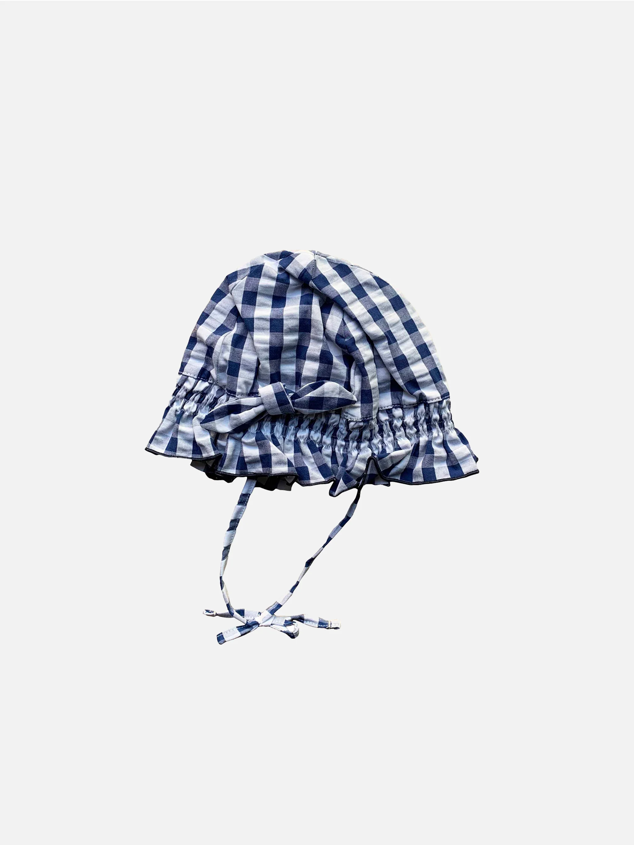 Babymutsje voor meisjes met blauwe ruitjesprint