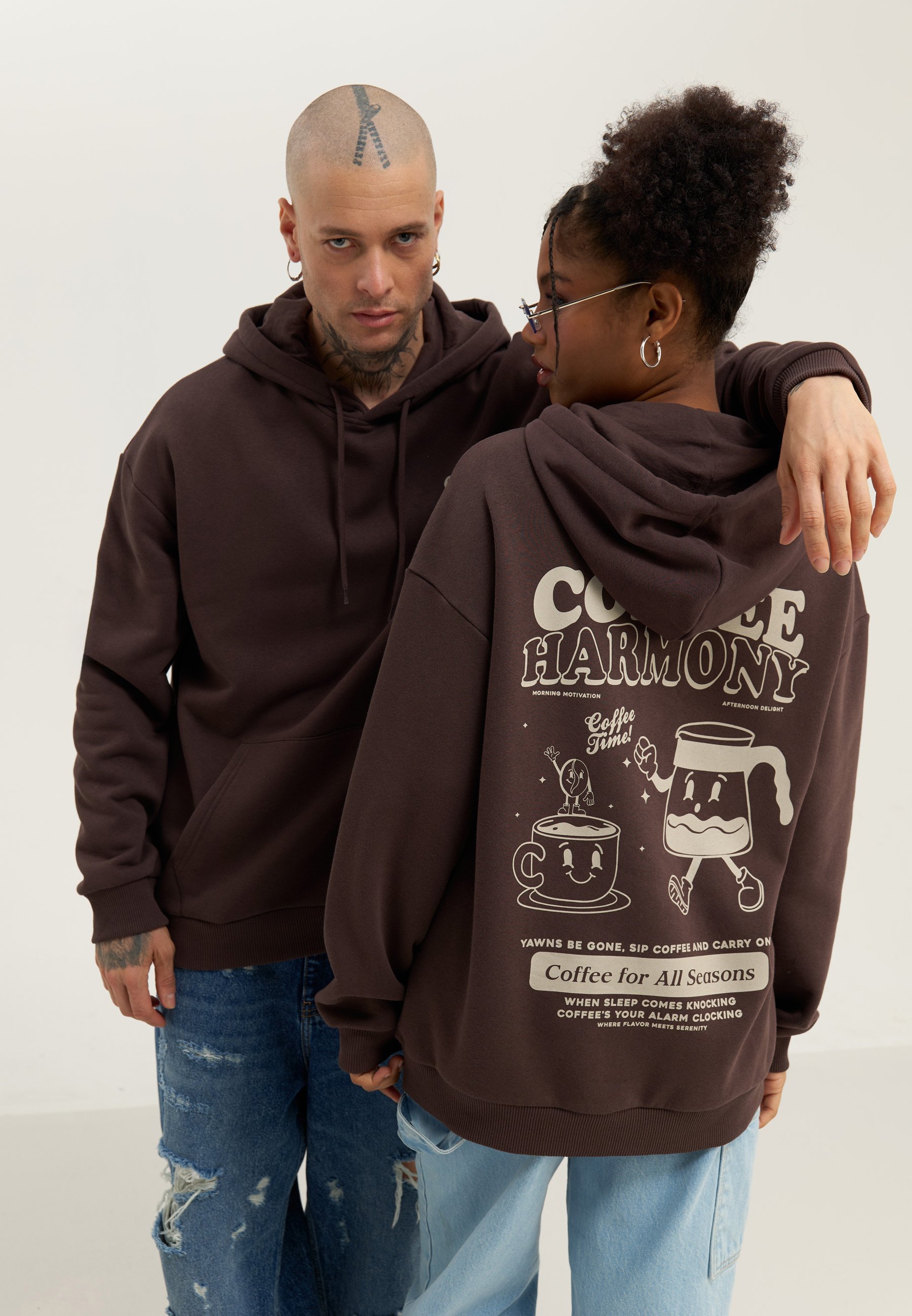 YOURTURN UNISEX - Hoodie - bruin