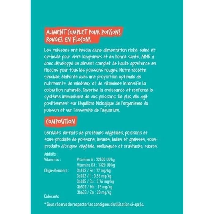 Alimento para peces - AIME - Escamas para peces dorados - 1000 ml