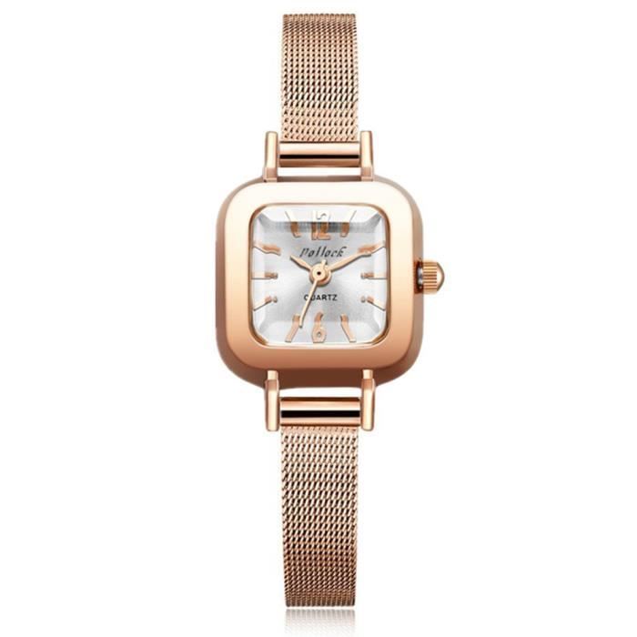 Conjunto de presente com relógio feminino RMEGA - Luxuoso e elegante - Pulseira moderna - Aço inoxidável
