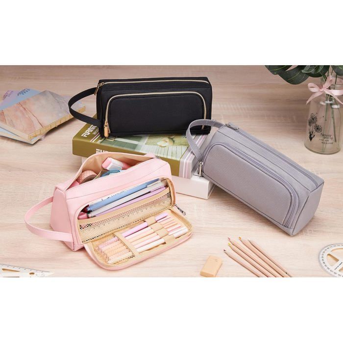 Estuche para lápices - estuche para lápices para niño - estuche para lápices para niña - estuches para lápices para la escuela - útiles escolares - 2 compartimentos - extra grande - Para
