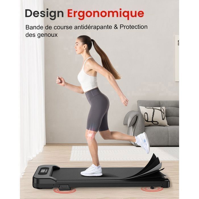 Tapis roulant con inclinazione 0-5% - Velocità 1-8 km/h, pedana di camminata da 2,5 HP, telecomando e display LCD - Nero