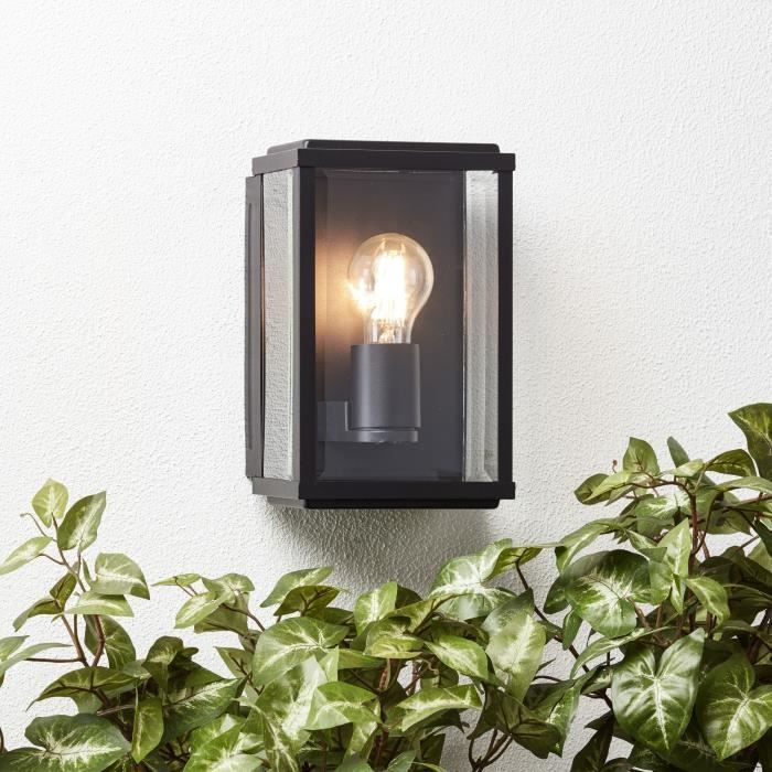 Aplique de pared exterior GAIA - BRILLANTE - Negro - Metal/Cristal - E27 1x60W