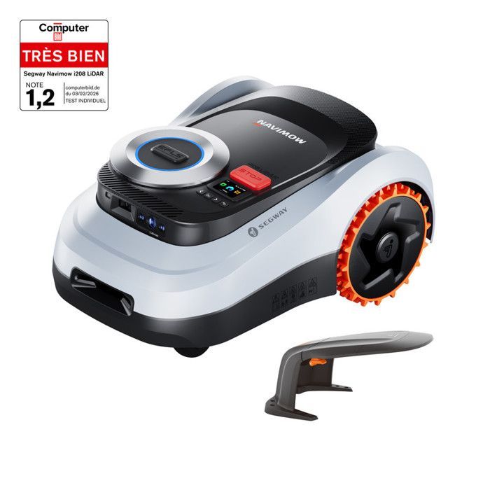 Segway Navimow i208 Robot tagliaerba LiDAR per superfici fino a 800 m² e garage, LiDAR+Vision, mappatura automatica, wireless, senza antenna