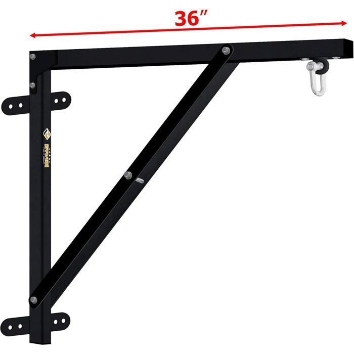 Supporto da parete per sacco da boxe - Farabi Sports - Supporto per sacco da boxe, Muay Thai, MMA, kickboxing - Acciaio nero