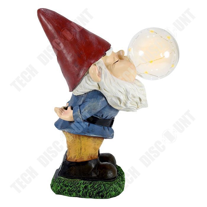 Garden decoration - TD® - Gnome statue - Solar lamp - Synthetic resin - 11x22.5x27 cm