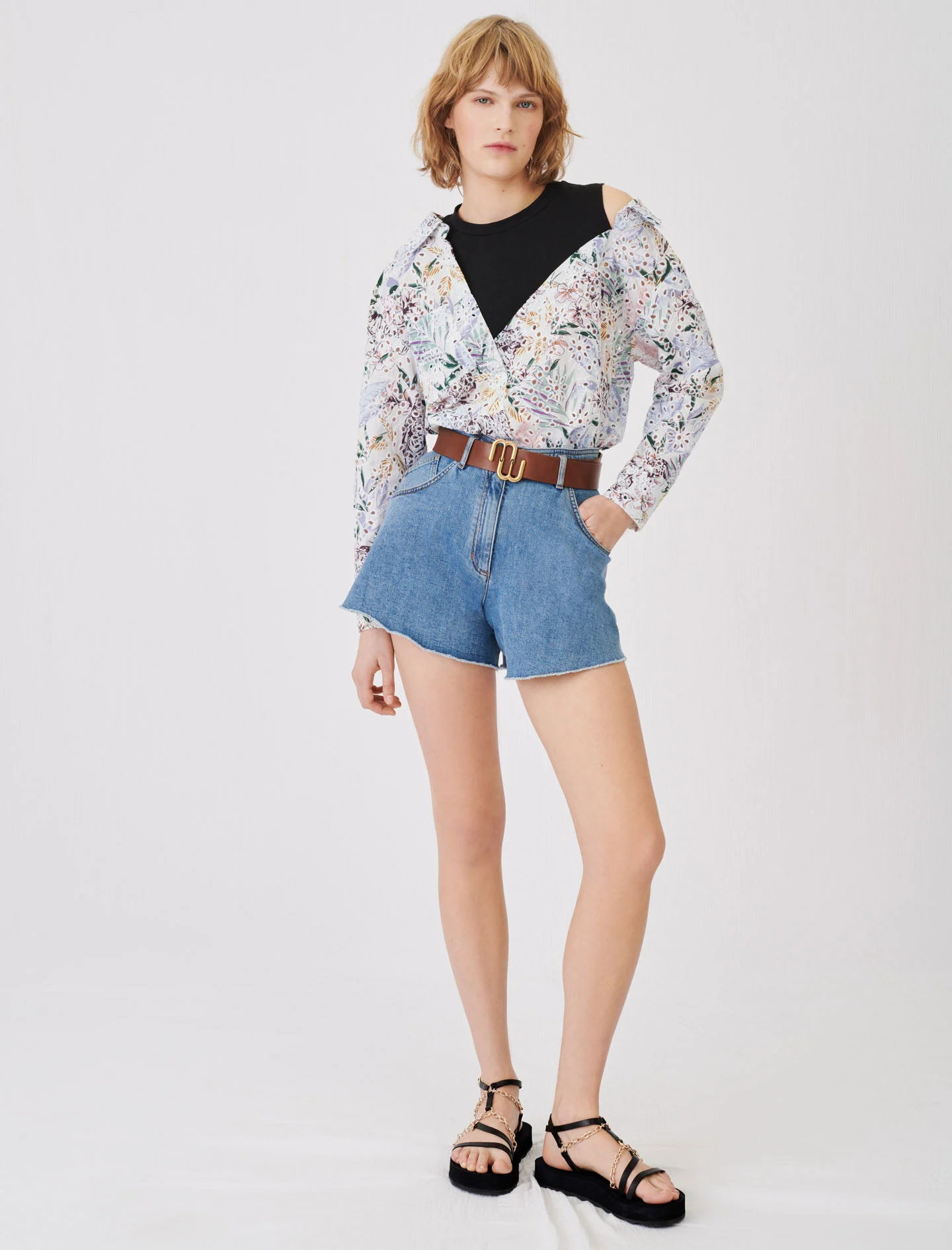 Curea din piele Double M - Caramel