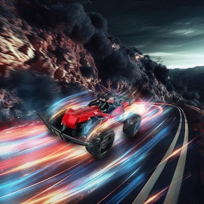Radiografisch bestuurbare auto - TURBO CHALLENGE - RX Car 89 093721 - Rood - Schaal 1/12 - Oplaadbare batterij en batterijen inbegrepen - Metaal