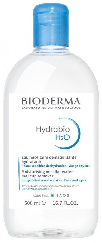 Hydrabio H2O micelārais ūdens mitrinošs kosmētikas noņēmējs Sejas tīrīšanas līdzeklis no aptiekas