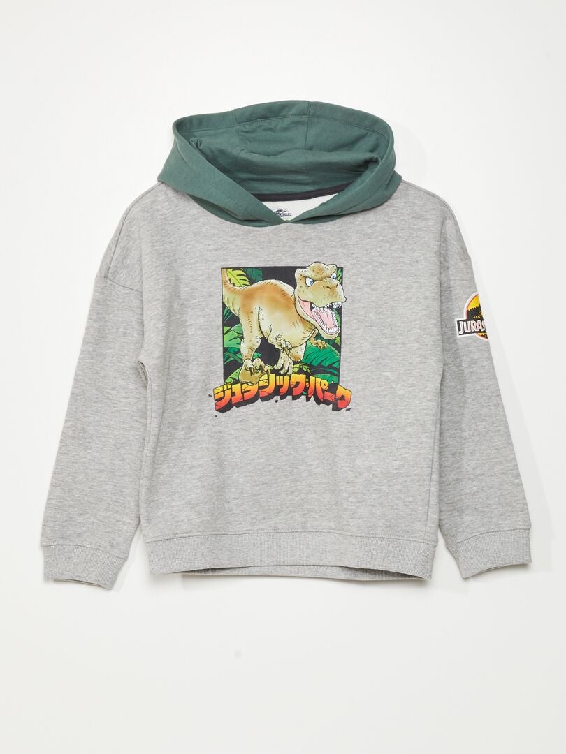 Bluza z kapturem Jurassic Park – szara