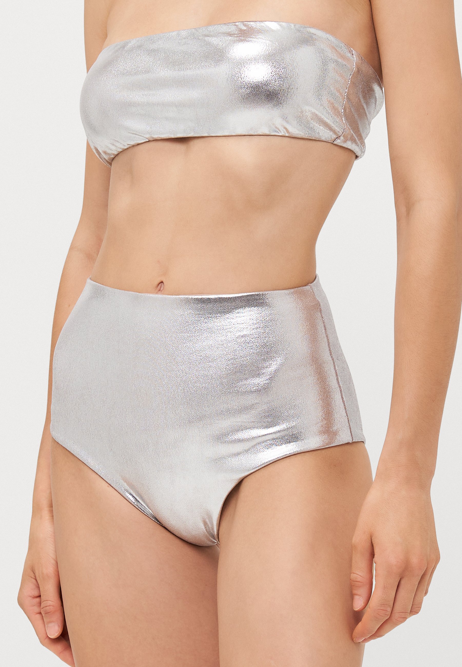ADRIANA DEGREAS VINTAGE EFFEN HOGE TAILLE BANDEAU - Bikini - zilverkleurig