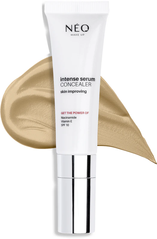 Corretivo Sérum Intenso NEO MAKE UP para olhos, com efeito iluminador e hidratante.