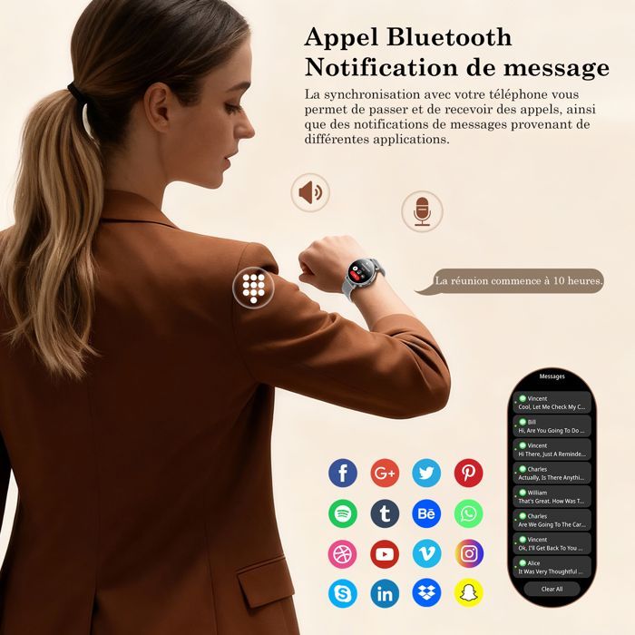 Smartwatch für Damen mit Bluetooth-Anruffunktion, 1,26-Zoll-HD-Display, Gesundheitsfunktionen für Frauen, über 100 Sportarten, Herzfrequenz-/SpO2-/Schlafüberwachung, Kalorienzähler, Geschenkidee für Frauen