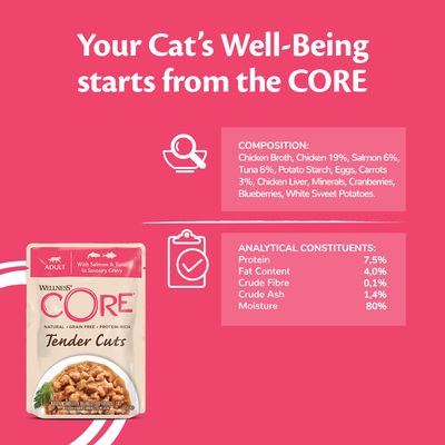 Wellness Core Tender Cuts Mokra karma dla dorosłych kotów
