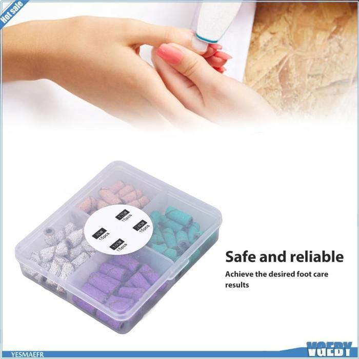 Ashata 60 tiras de lijado para taladro de uñas para decoración de uñas, tapas de lijado, eliminación de piel muerta, tiras de belleza para manicura, reposamanos