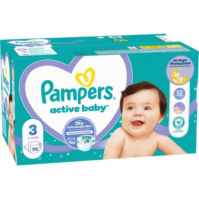 PAMPERS Active Baby vel. 3 (90 ks) 6-10 kg