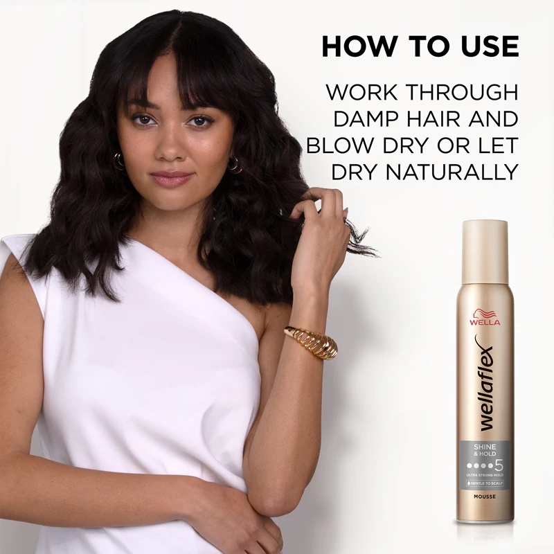Wella Wellaflex Shine & Hold plaukų putos blizgesiui