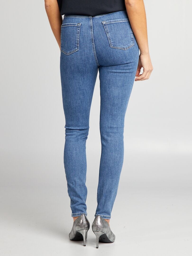 Skinny jeans met hoge taille - BLAUW