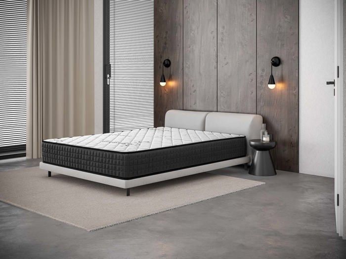 Matelas GAMMA 180X200 cm-Hybride-30 CM-Ressorts Ensachés-Mémoire de Forme-Mousse HR 35 kg-Latex-Confort mi-ferme-Réversible