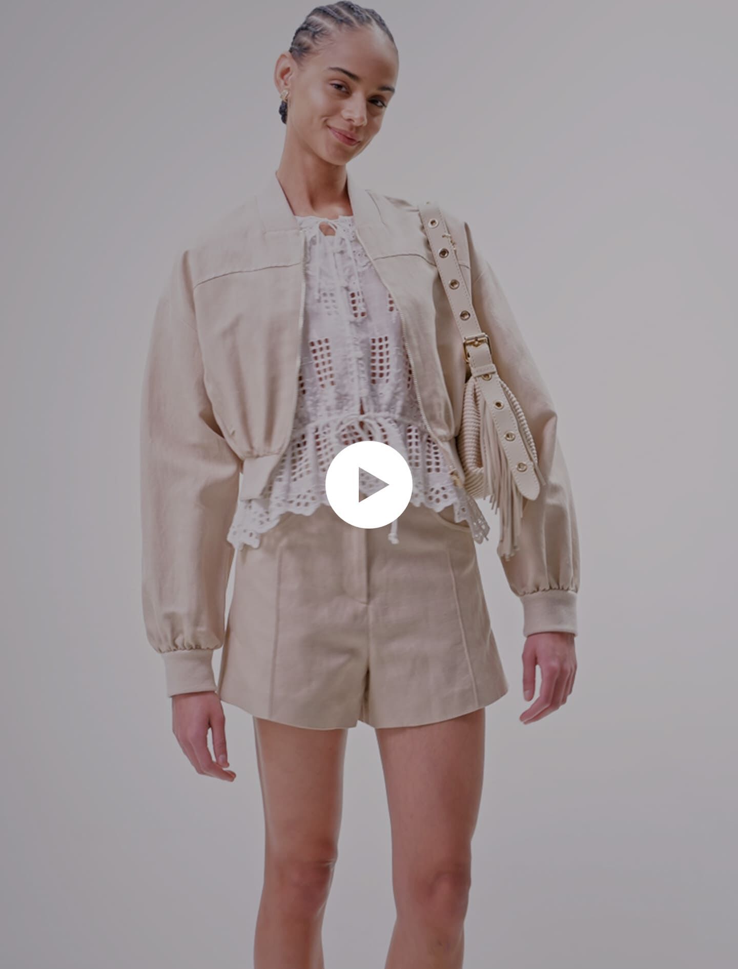 Lyhyt pellavatakki - Beige soopeli