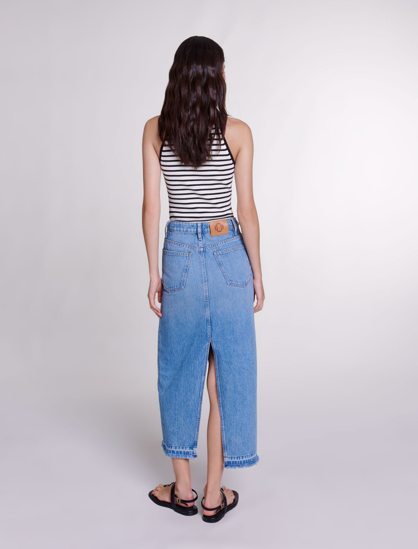 Fustă lungă din denim - Albastră