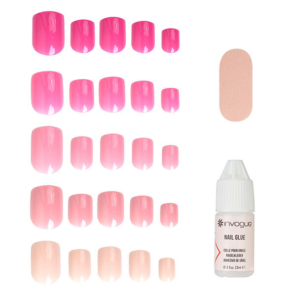 Invogue Pink Ladies Square Nails – Variert pakke (120 deler)