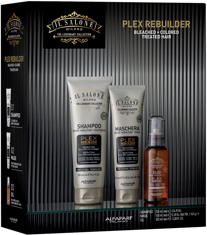 Alfaparf Milano Il Salone Milano Plex Rebuilder Kit cadeauset voor gebleekt, gekleurd en chemisch behandeld haar