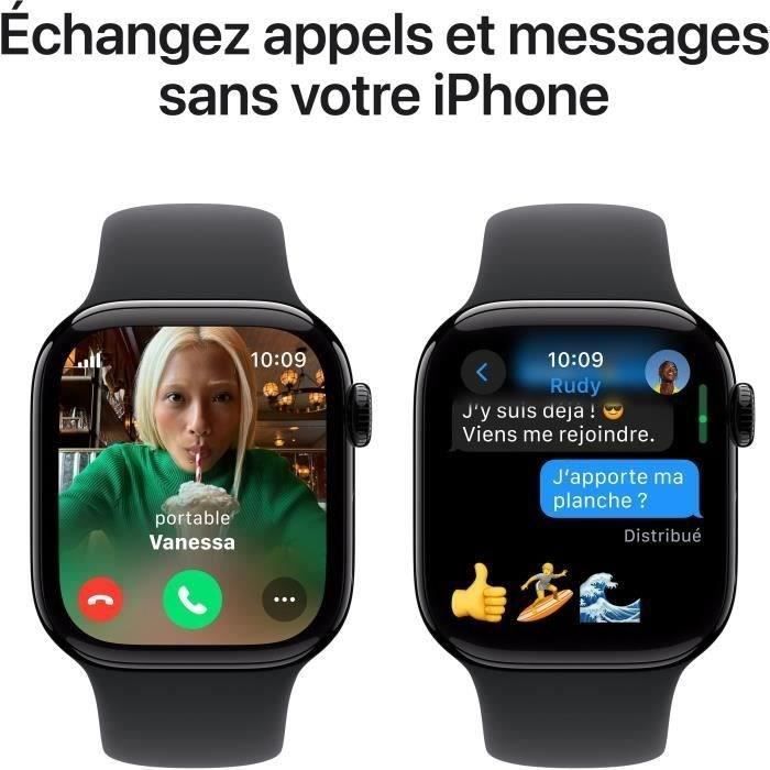 Apple Watch Series 10 GPS + Cellular - 42 mm - Aluminio negro brillante - Correa negra M/L (2024) - Reacondicionado - Muy buen estado