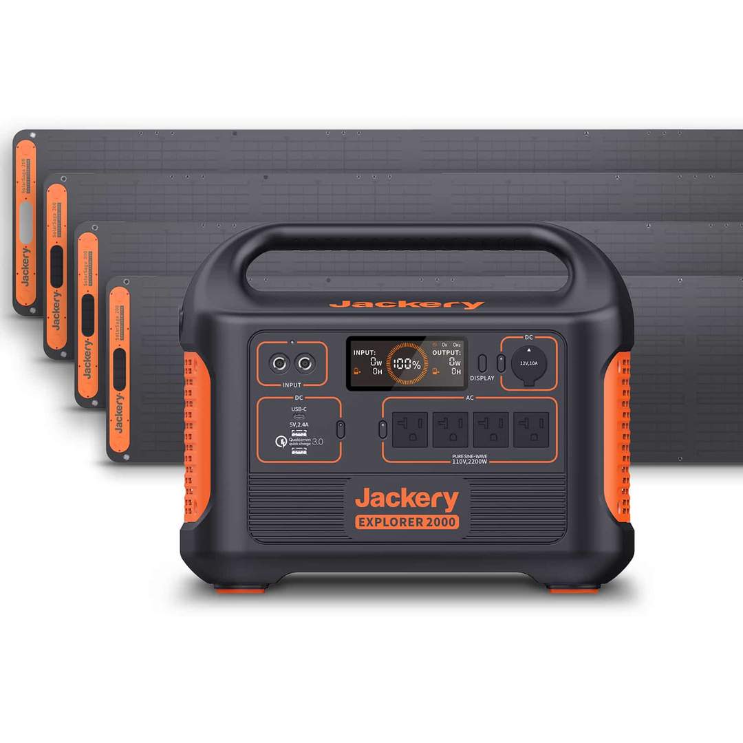 Jackery-aurinkogeneraattori 2000 (Jackery 2000 + 4 x SolarSaga 200W)