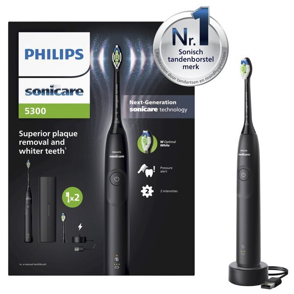 Philips Sonicare 5300 електрична четкица за зубе црна