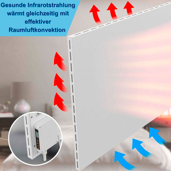 Hybrid infrared heater, including thermostat, 450 W
