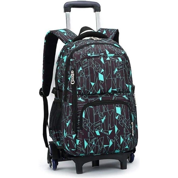 Rolling schoolbag - Nylon - Boy - 32x18x49cm - 3 front pockets - Unisex