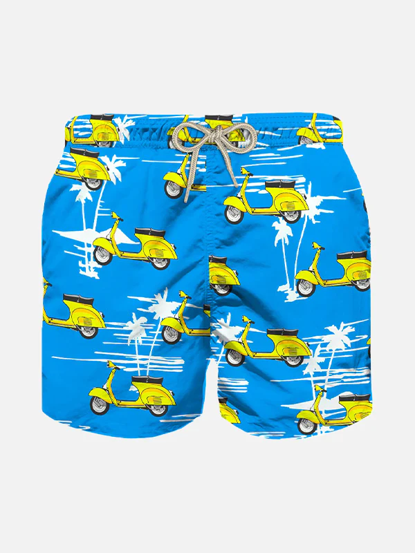 Costume da bagno da bambino stampa vespa e palme | Vespa® Edizione Spe