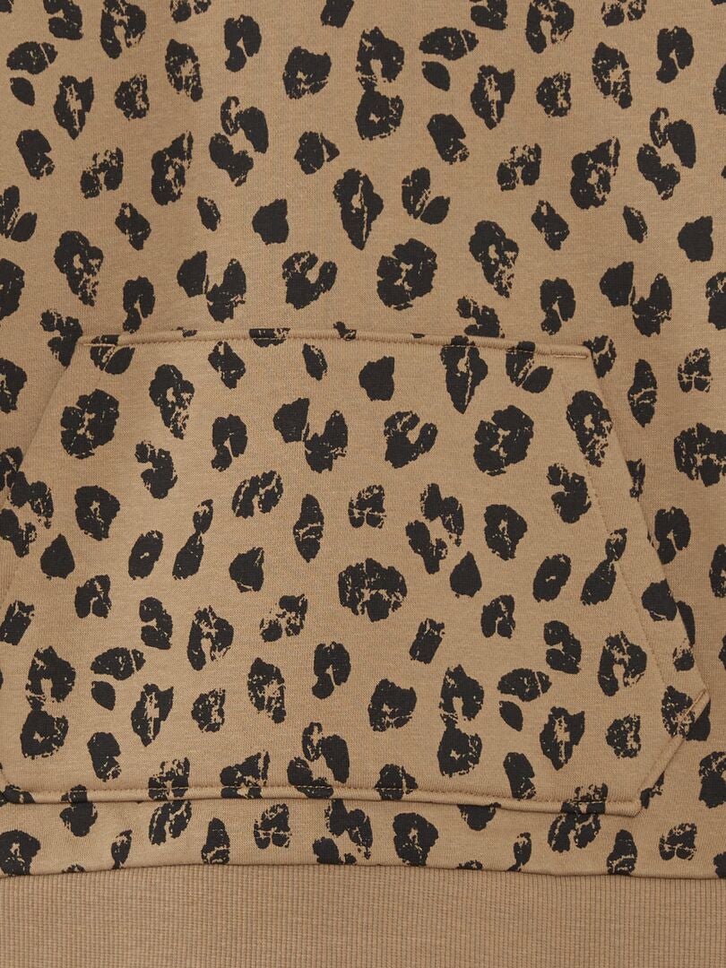Hettegenser med leopardtrykk - BEIGE