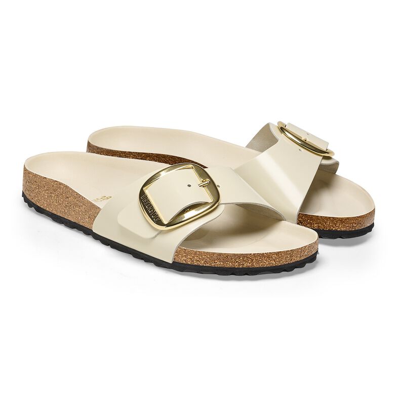Madrid Big Buckle Pelle naturale vernice - High-Shine Ecru High-Shine Ecru