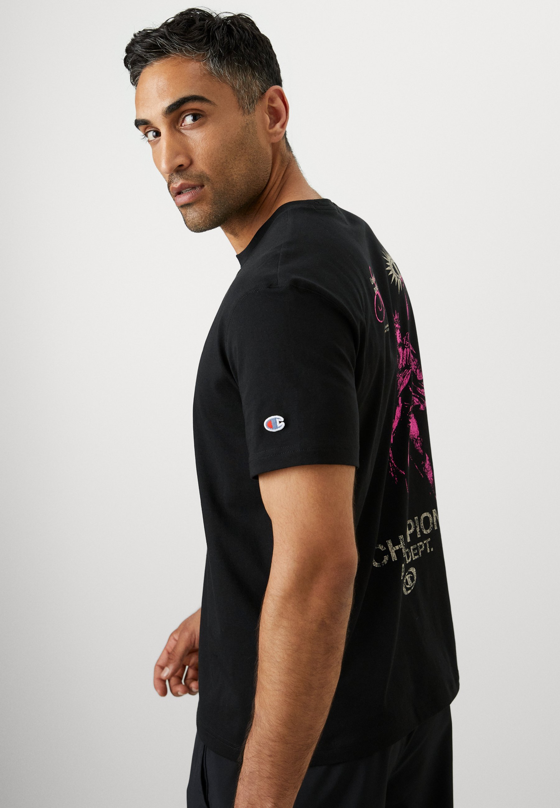 T-shirt Champion da uomo con stampa - nera