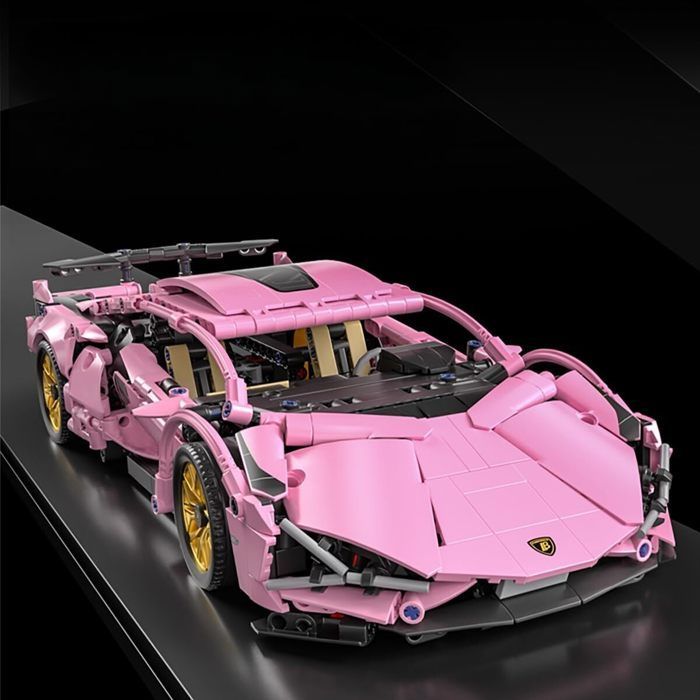 Baue deine eigenen Rennwagen für Erwachsene – Sammlerstücke: Pinke Supercar-Modelle (Maßstab 1:14) – Das ideale Weihnachtsgeschenk
