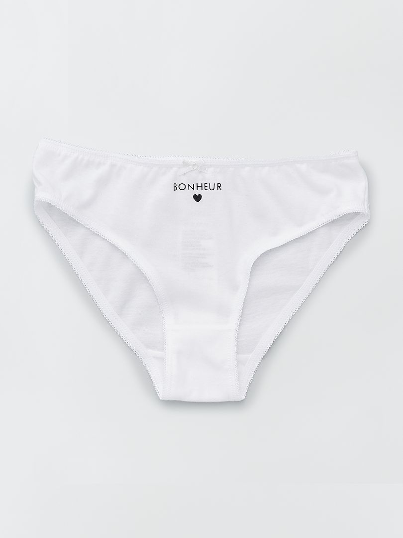 Jersey slips met strikpatroon - Set van 4 - Zwarte print
