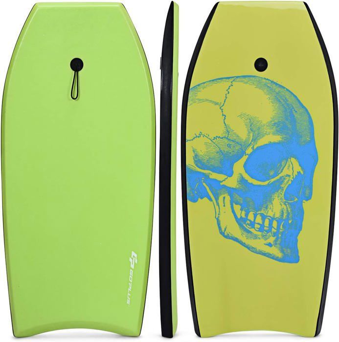 Prancha de Bodyboard GOPLUS 105cm - Prancha de ondas leve e durável - Unissex - Verde