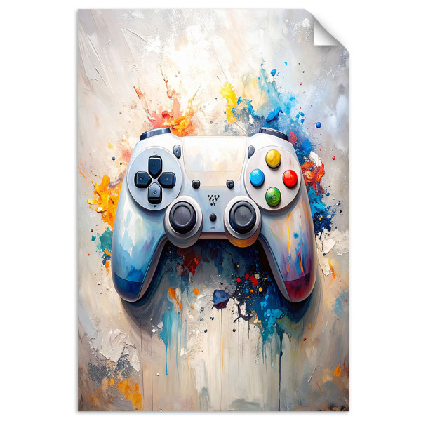 Plakat samoprzylepny do pokoju gracza Feeby Konsola Gamepad Kontroler 20x30